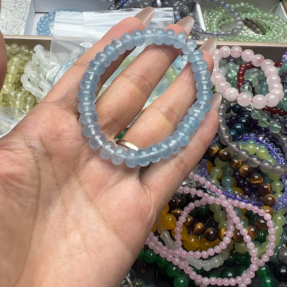 手链未镶嵌水晶算盘海蓝宝