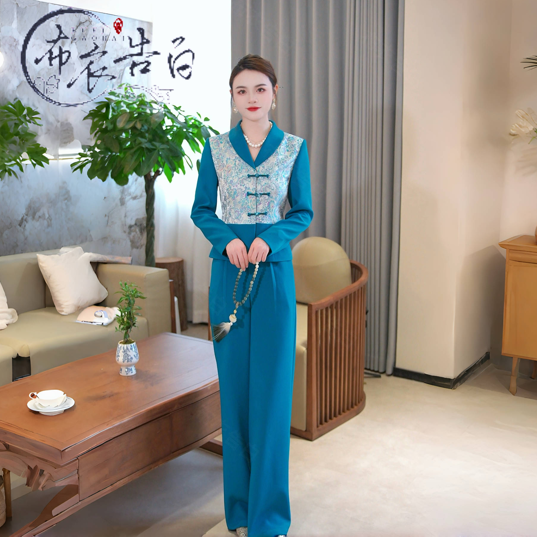 BYGB【青禾蓝屿】-2025秋季新款新中式国风高端气质国风女装2879