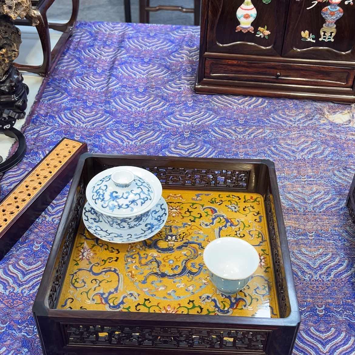 【闪购商品】红酸枝木类成套家具茶盘