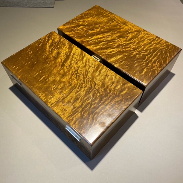 阴沉木首饰盒乌木六面满龙胆纹一木一器一对珠宝盒精美礼品盒摆件