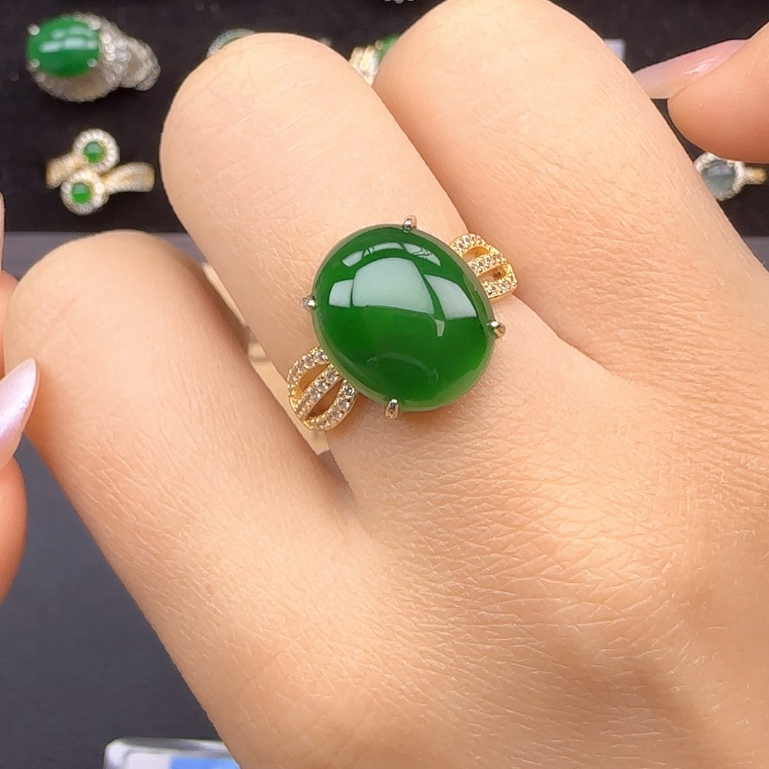 银S925镶嵌戒指翡翠