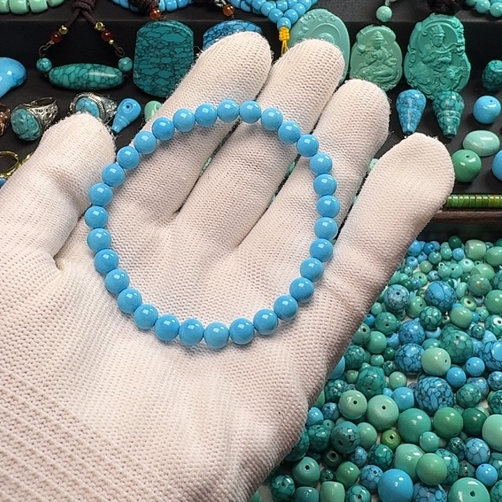 蓝色系圆珠卡6单圈