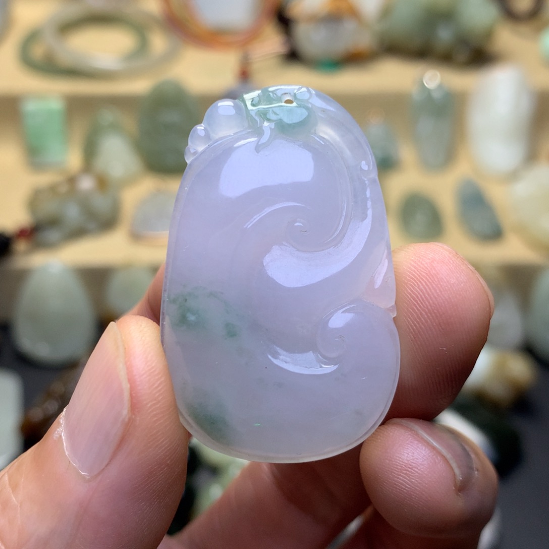 颈饰未镶嵌翡翠灵芝如意