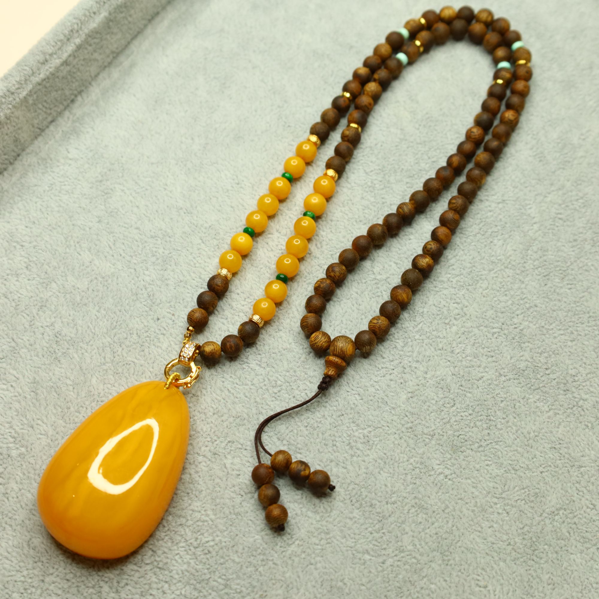 【大蜜滴】心如珠宝 蜜蜡沉香大水滴珠链项链 251031137319