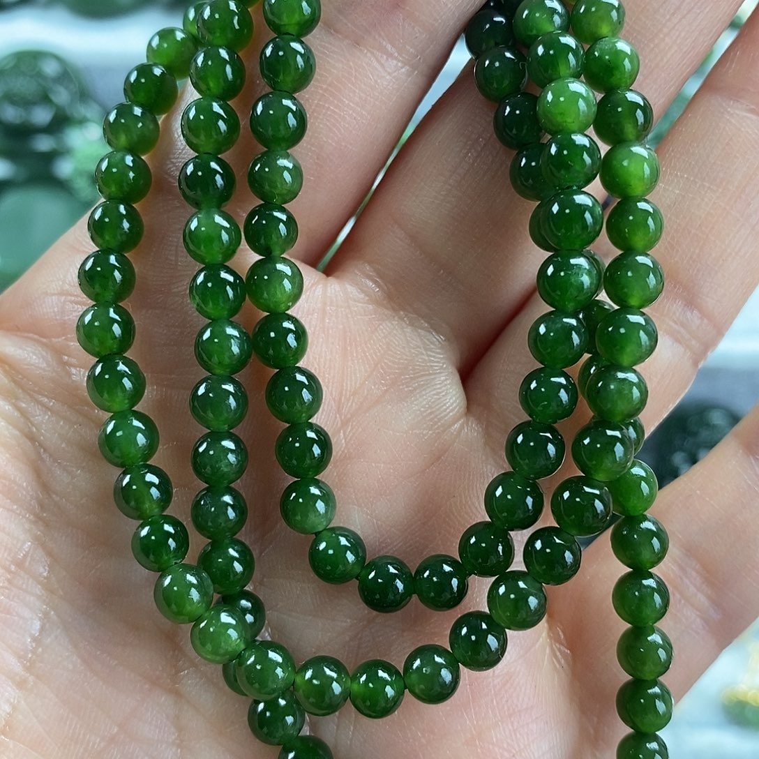 和田玉（碧玉）未镶嵌颈饰5mm