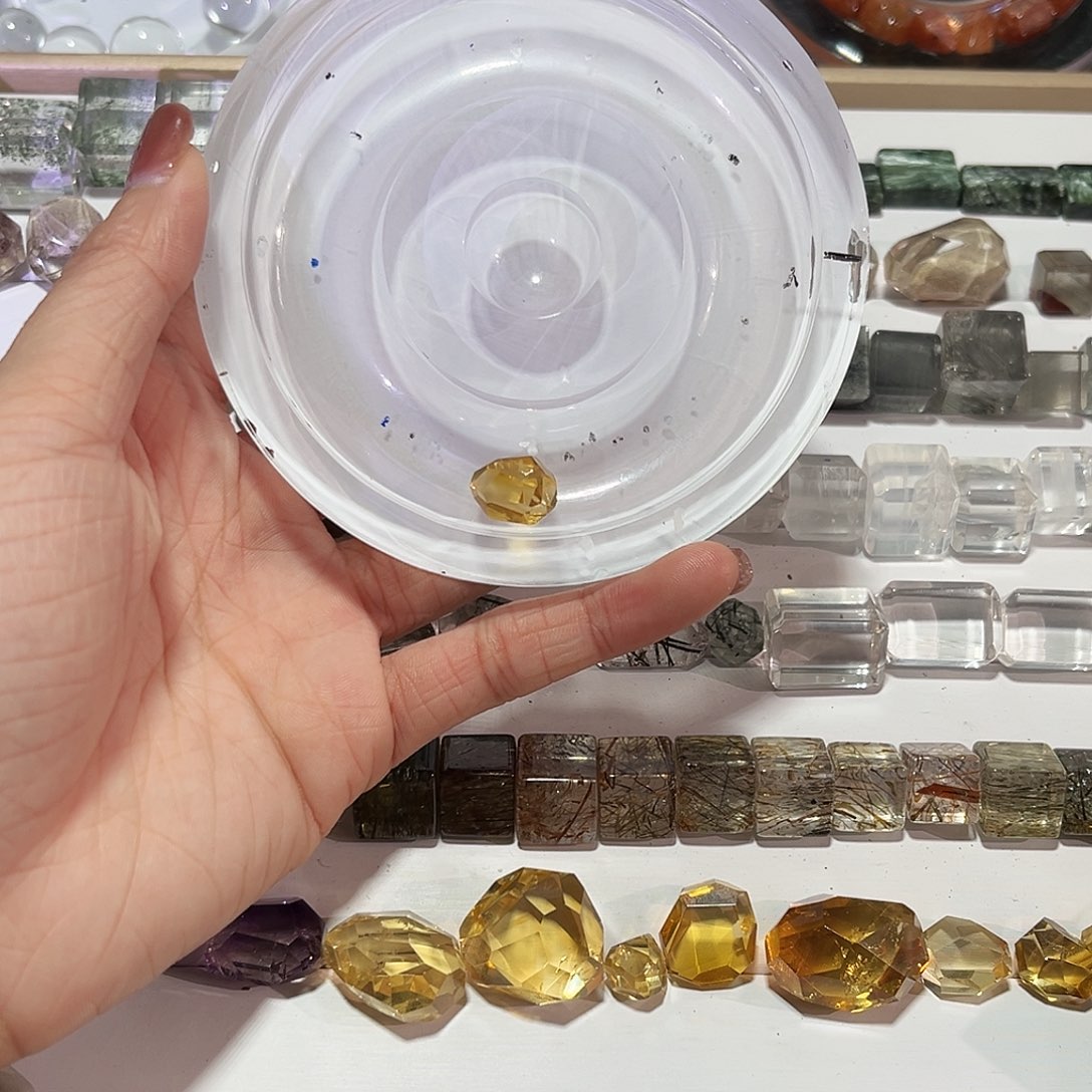 水晶耳饰未镶嵌凹*曼17打孔