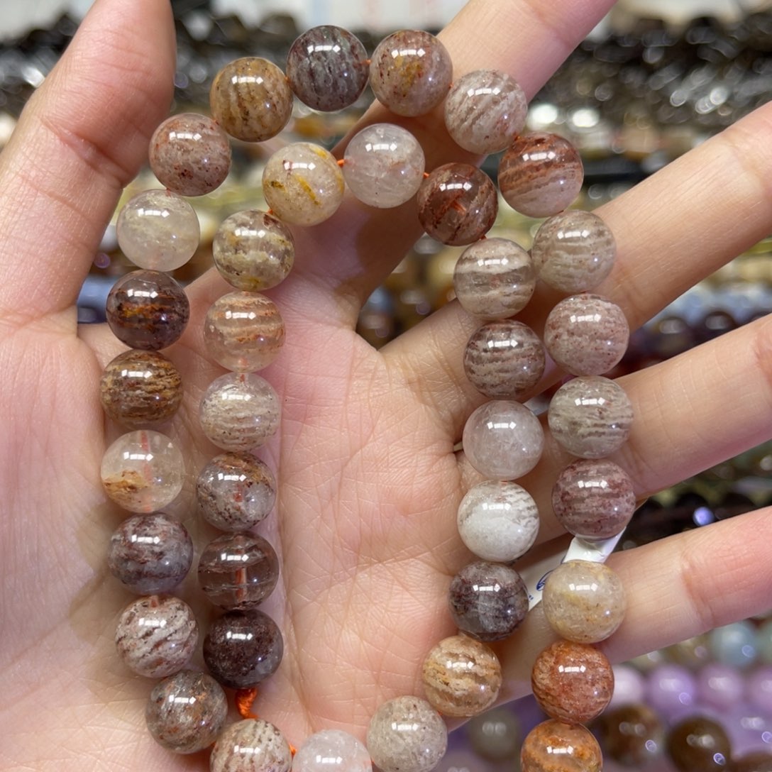 水晶颈饰未镶嵌天然粉千层幽灵卡10➕长条38厘米