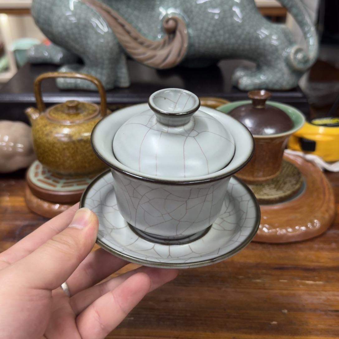龙泉青瓷茶具微瑕5637
