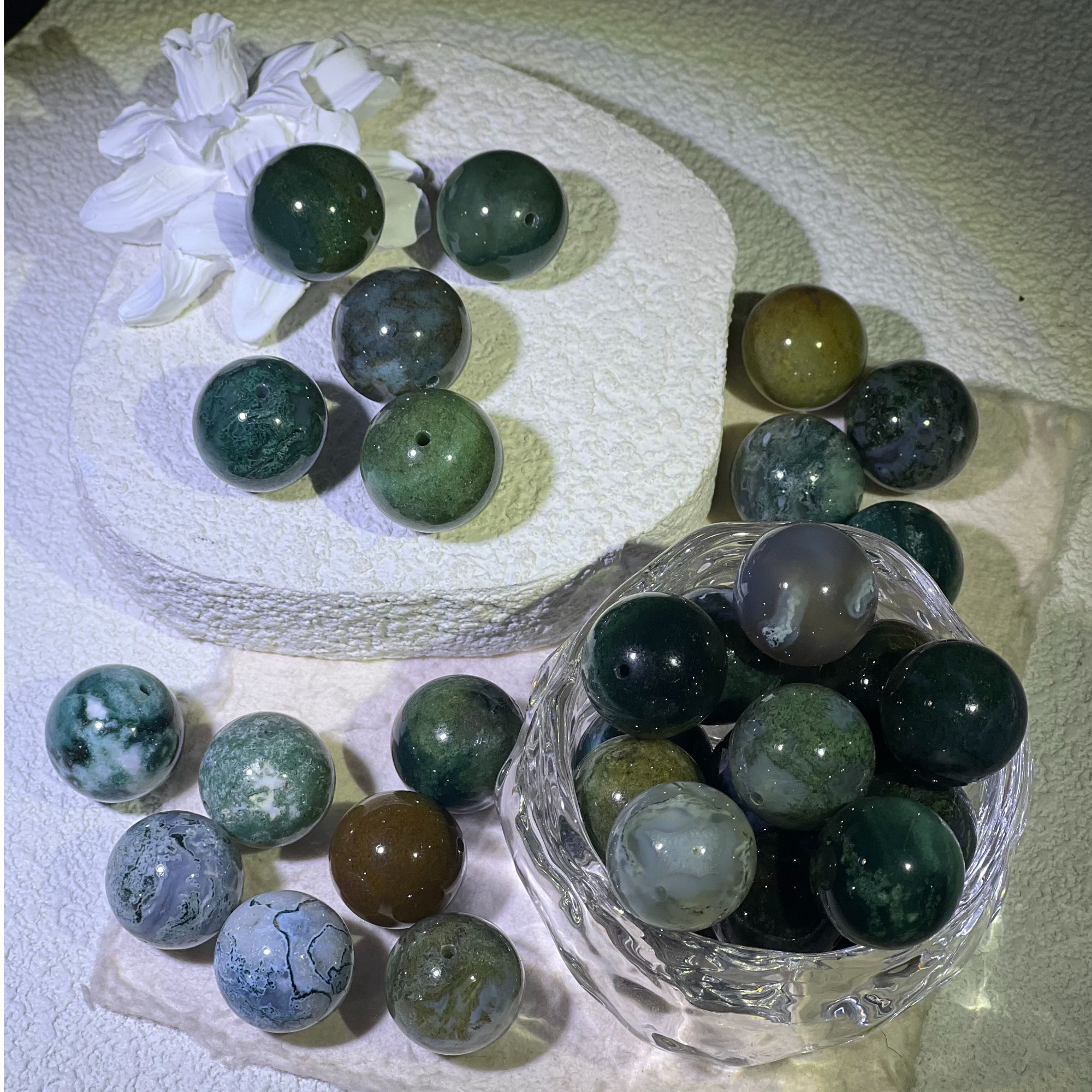 水草玛瑙单珠  12-20M  多样性发其一/1个