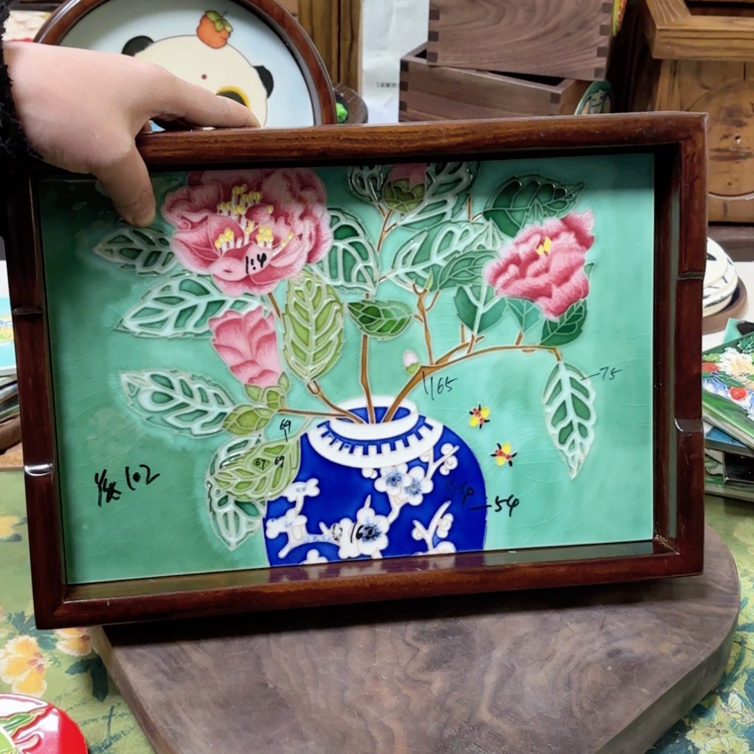 瓷片23.33老榆木实木茶台特价福利