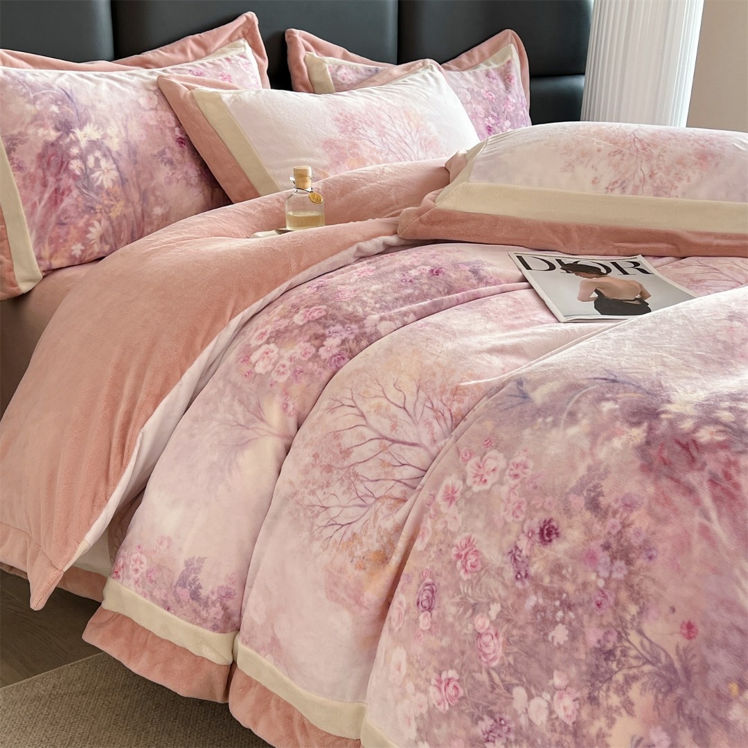 【品质款】A类牛奶绒四件套软糯小短绒小密绒耐用加绒加厚双面绒被