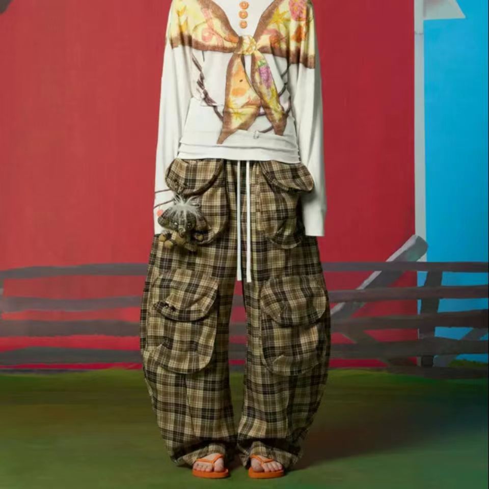 CHEERi UPi 格纹小象梭织四袋裤