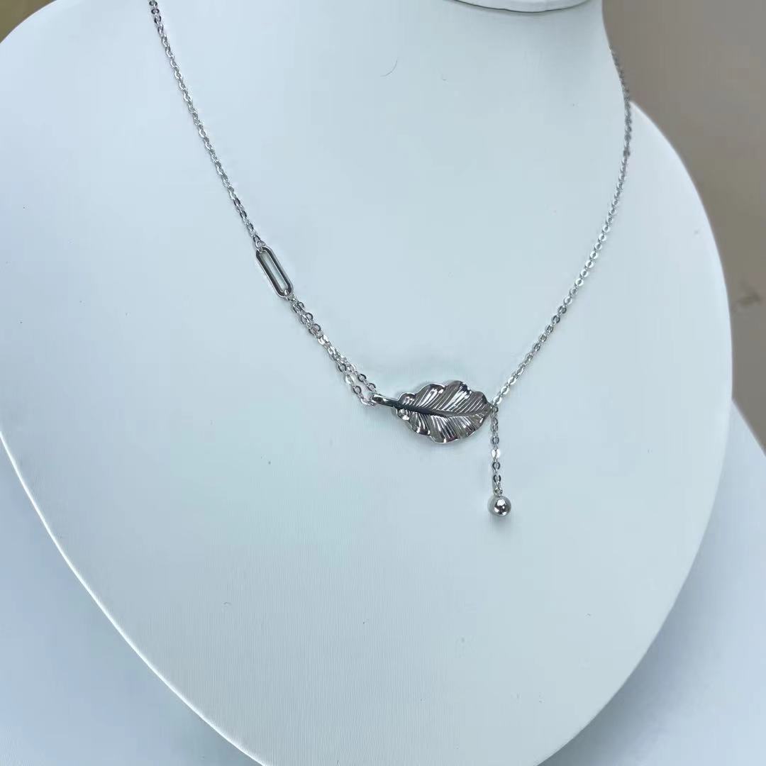 PT950铂金项链 羽毛流苏套链  百搭时尚 长约42+3cm S 50126