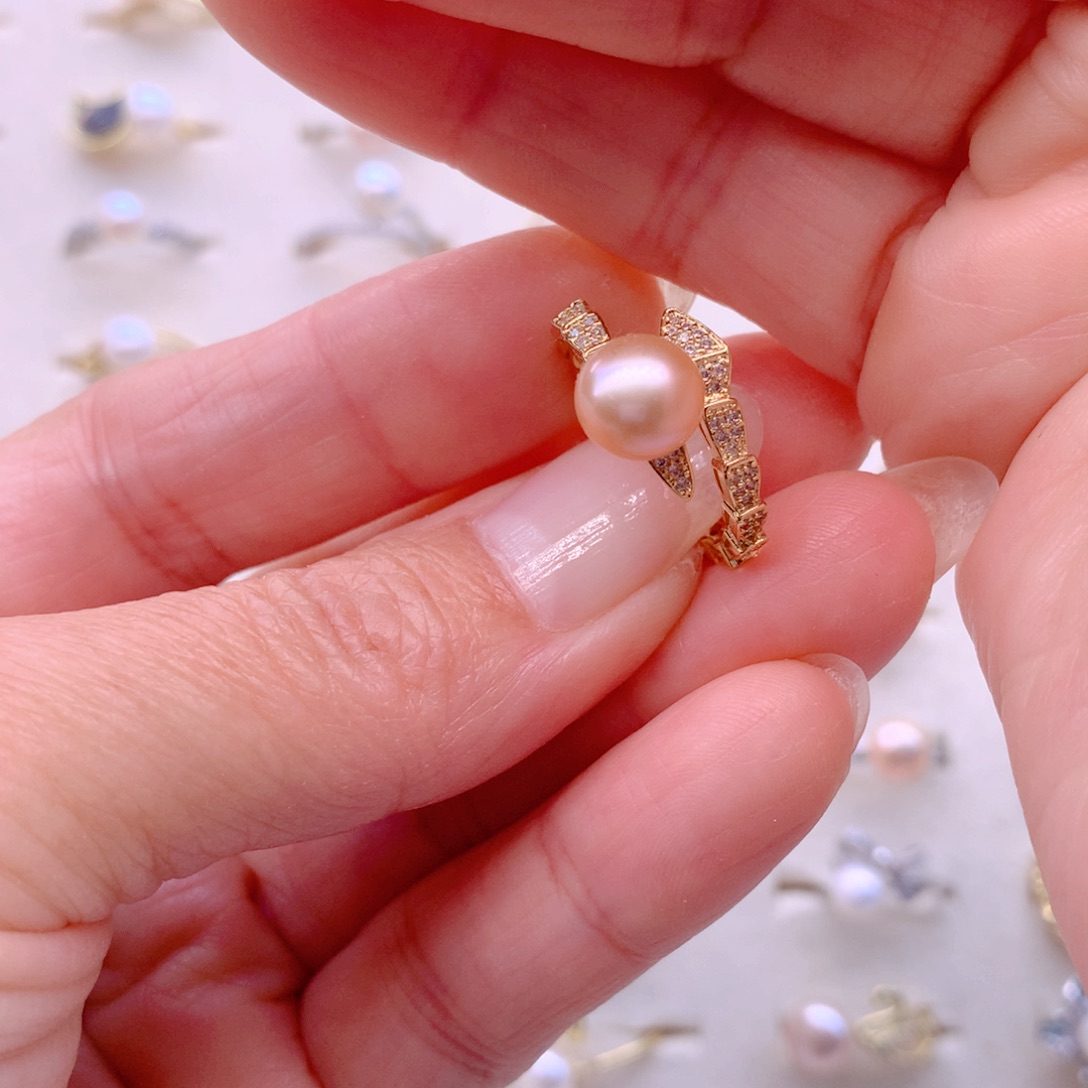 合金淡水珍珠耳饰