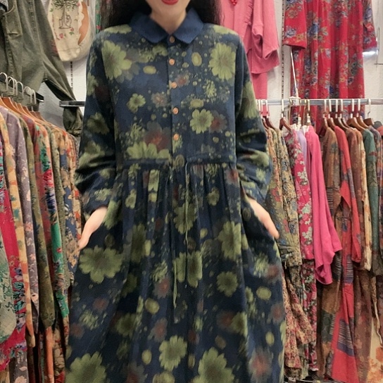 招财猫收腰麻裙887-6