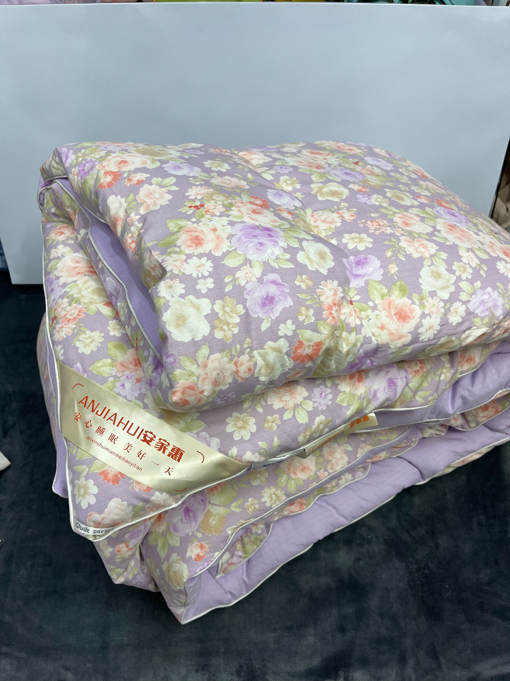 安家惠芳华紫色冬被200*230cm双人加厚冬季保暖被芯快8斤