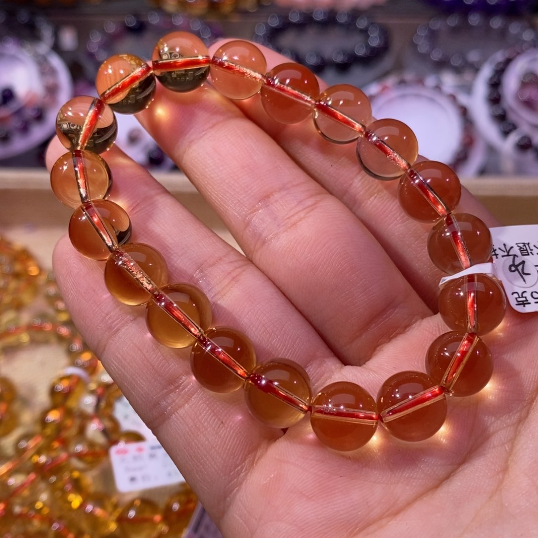水晶手串未镶嵌゛**?高货黄水晶10+