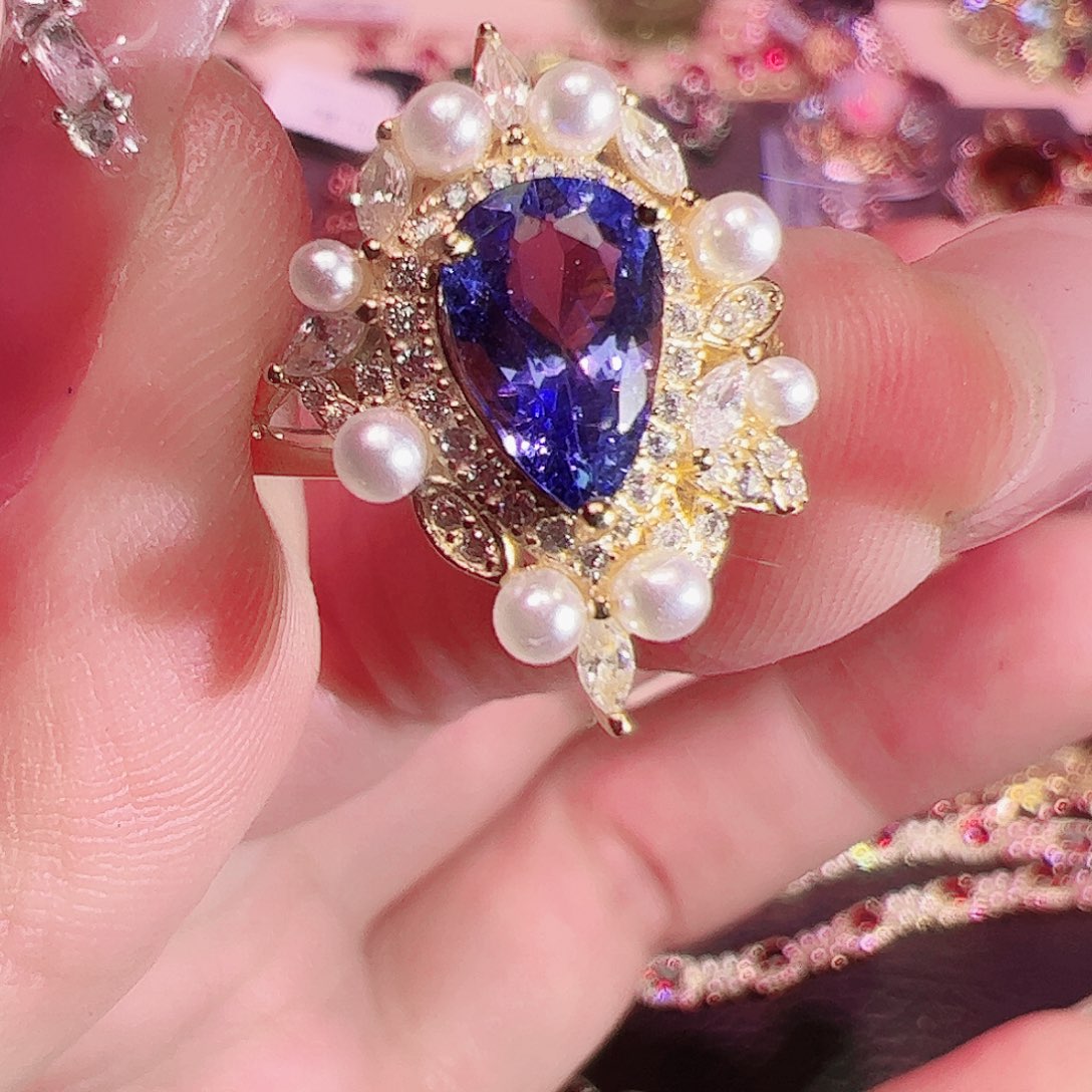 坦桑石戒指银S925镶嵌