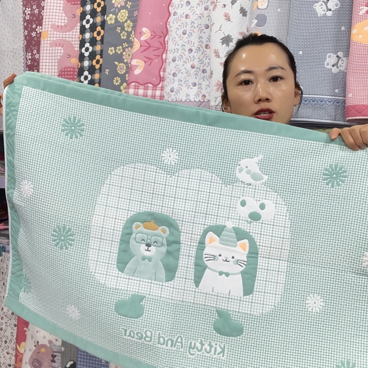 棉特价绿色小猫咪