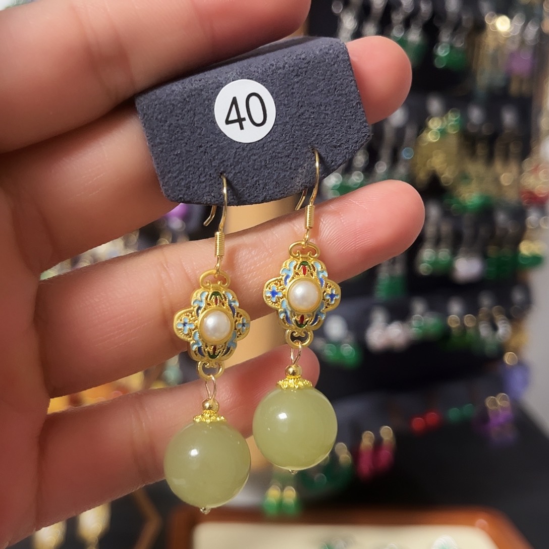 锆石纯铜925银耳饰