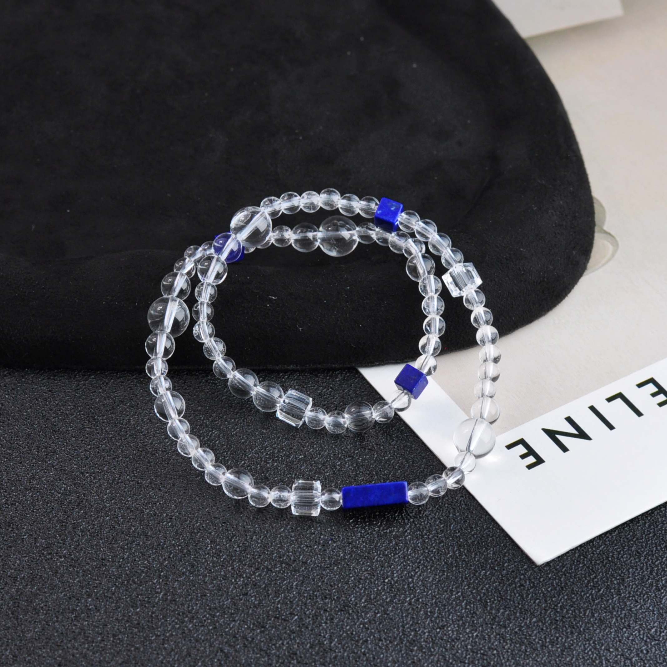 青金配白水晶手串A4080006