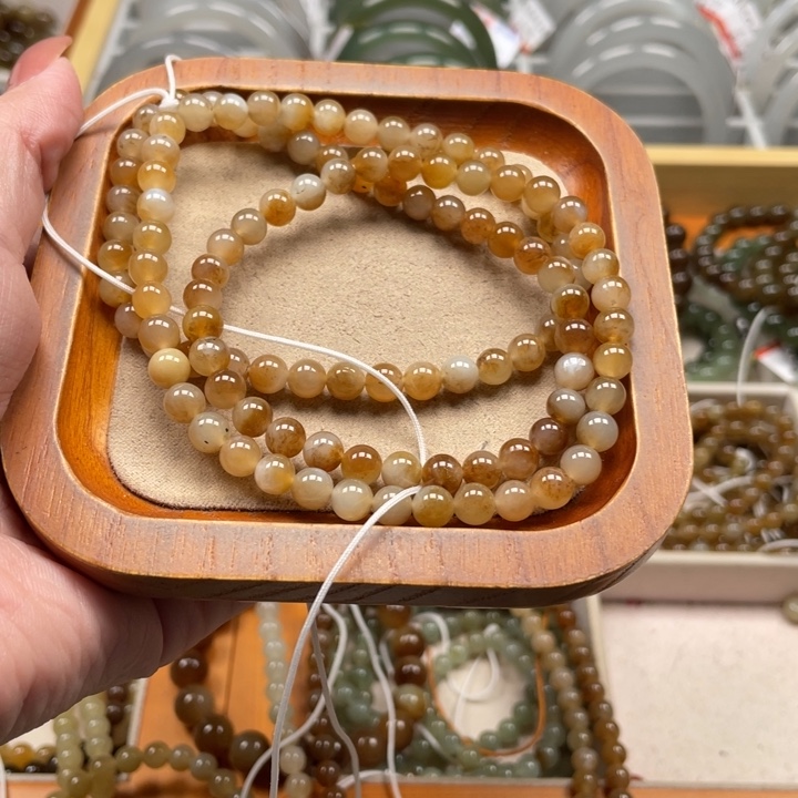 和田玉珠串6mm未镶嵌