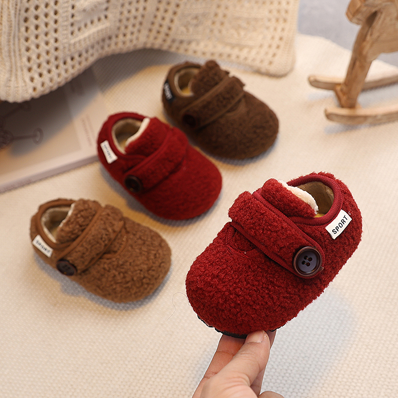 儿童勃肯鞋2025冬新款女宝宝学步鞋男童二棉毛毛鞋宝宝豆豆鞋加绒
