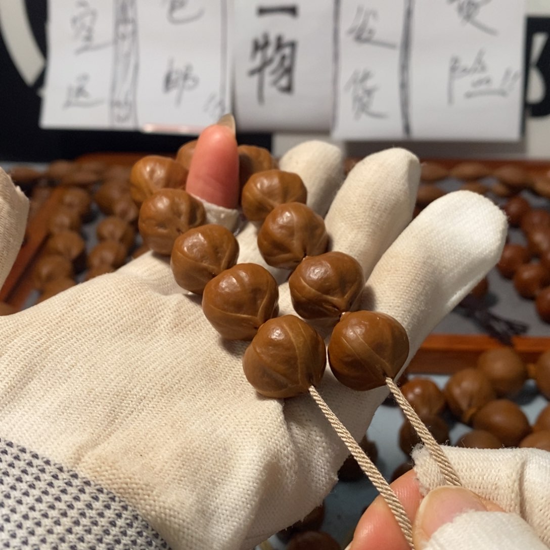 橄榄核手串赤*9181精品老树蒜头铁核12颗+鬼脸