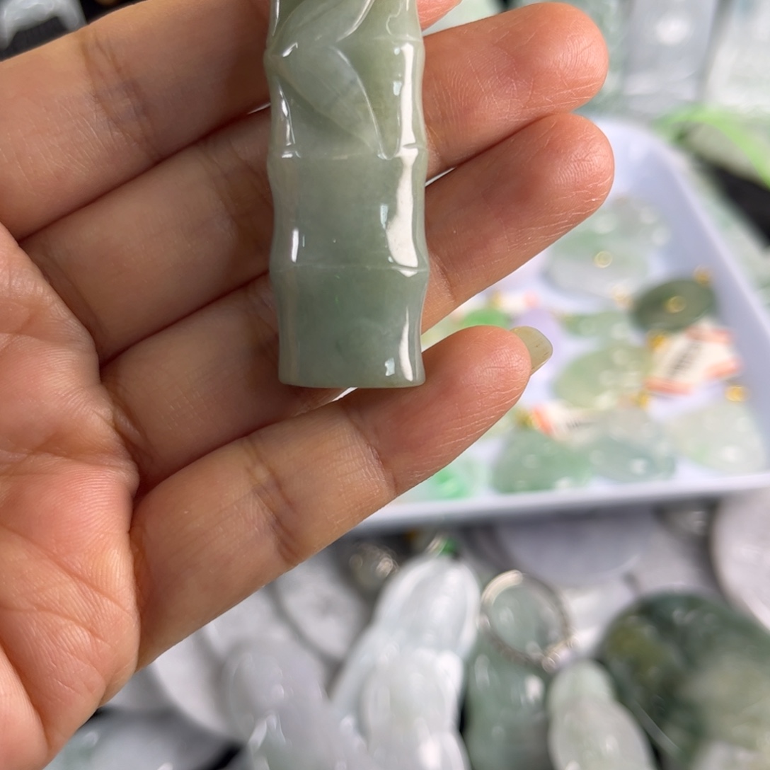 翡翠银S925镶嵌吊坠(不含链)