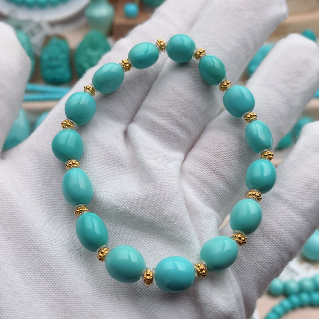 绿松石珠宝奇石未镶嵌8mm