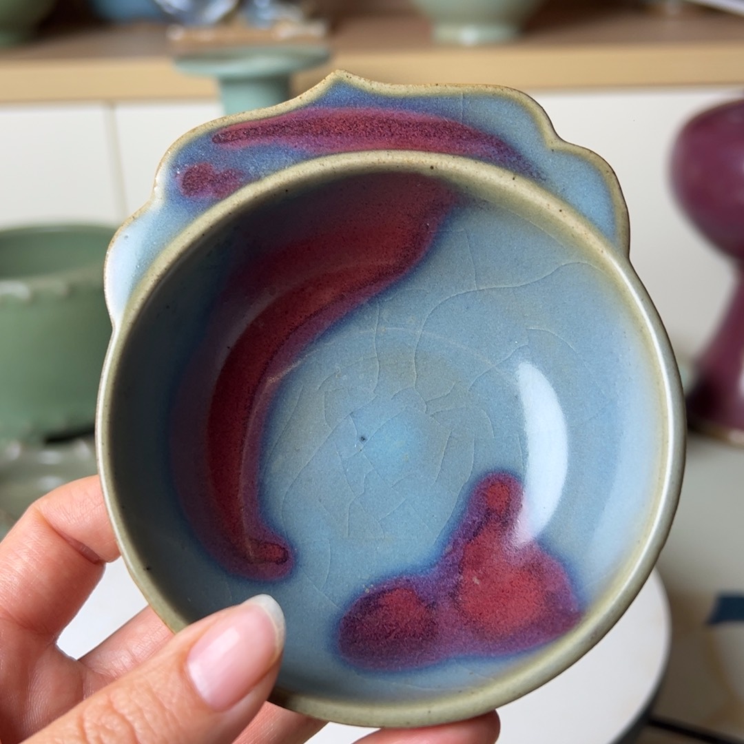 摆件虞***画钧窑帽沿洗