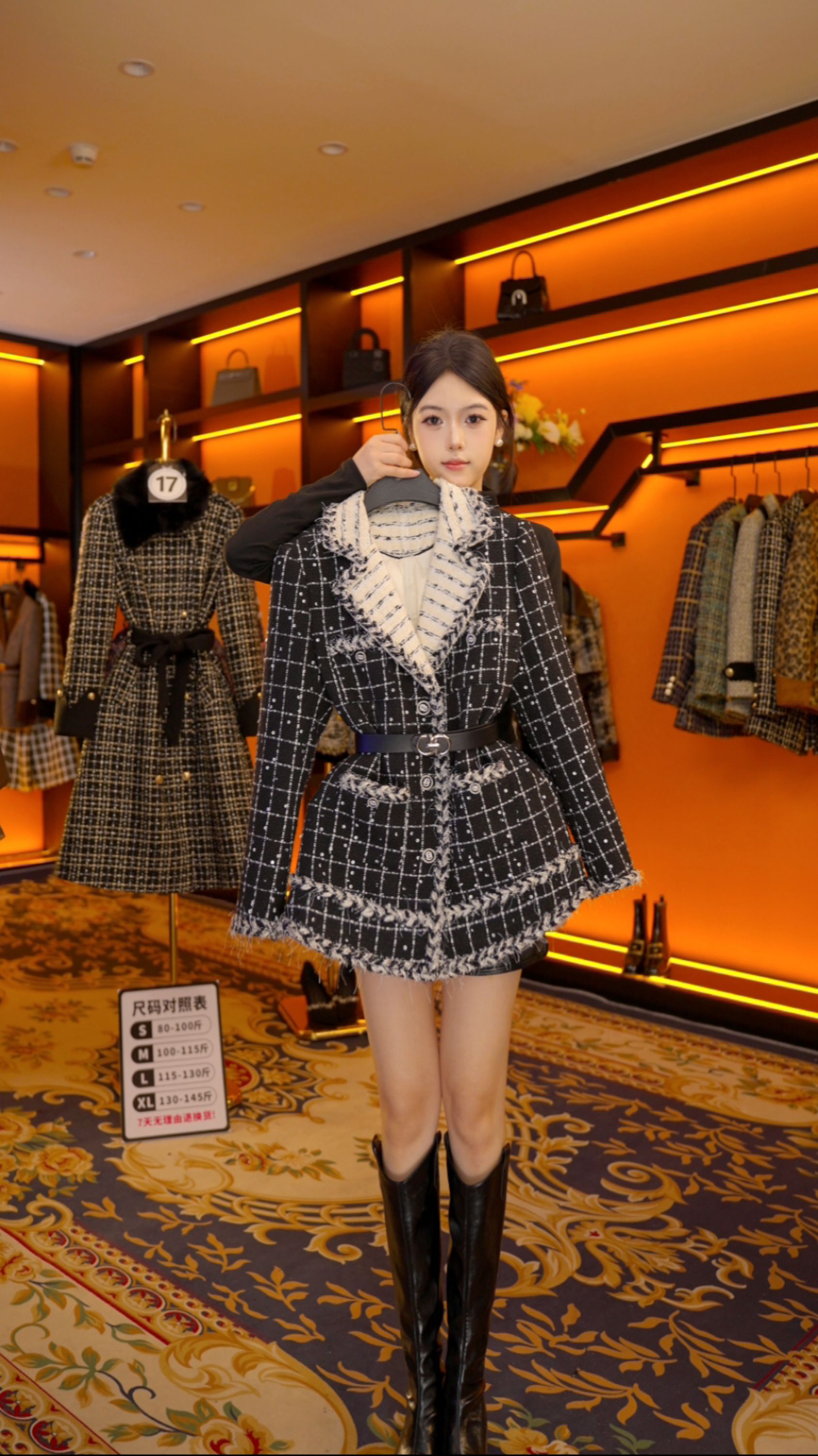 【GG】设计师气质冬季时尚女士收腰羽绒服中长款 Y863