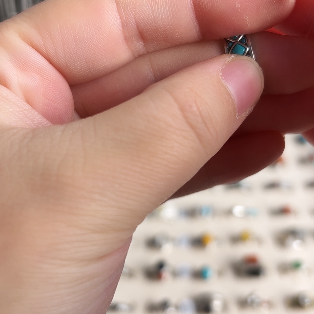 925银925纯银绿戒指