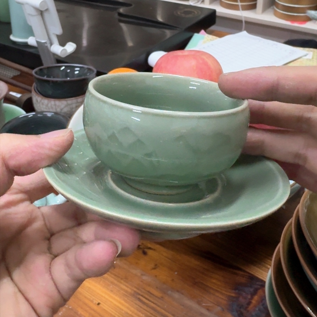 龙泉青瓷茶具微瑕6656