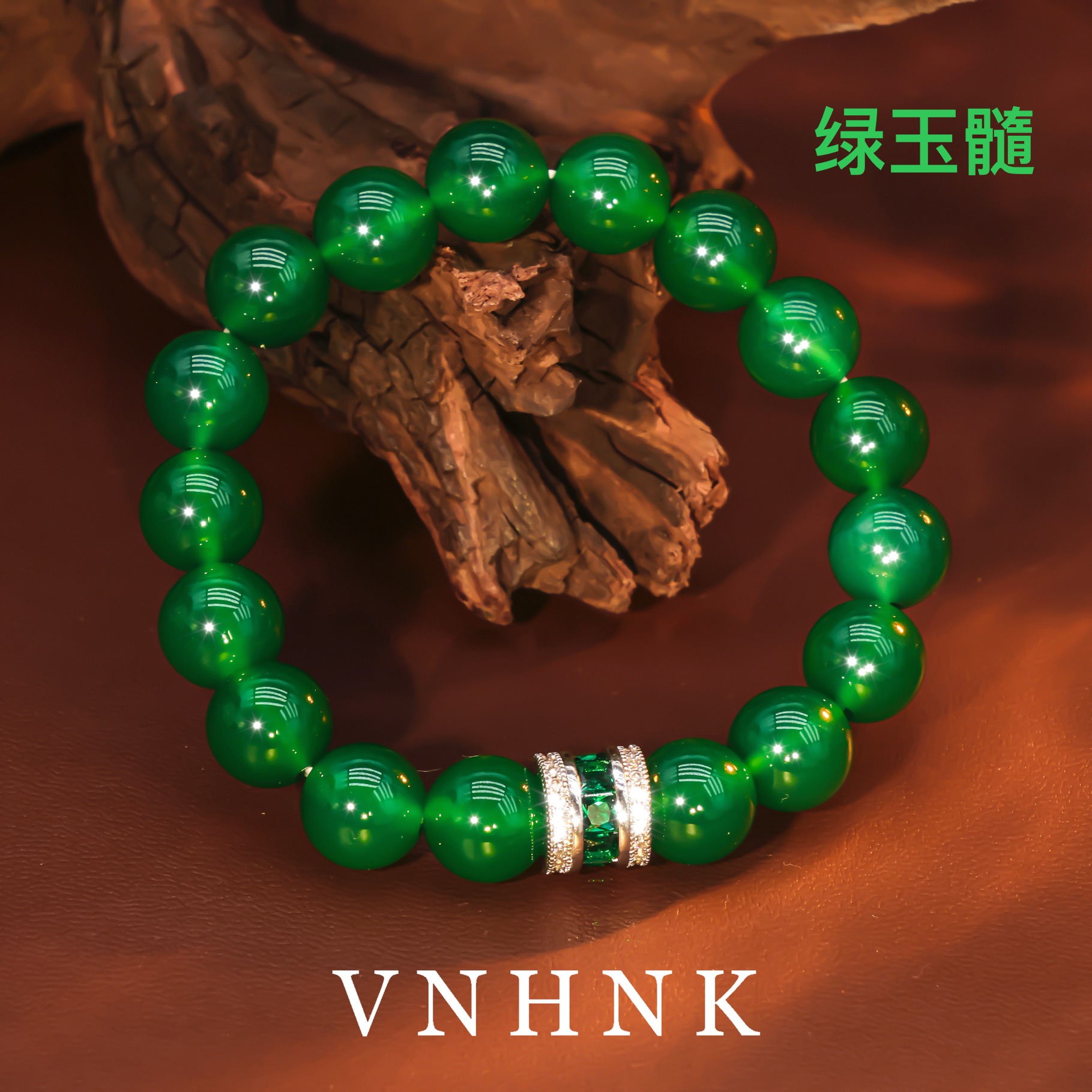 美可儿    M327   绿色(10mm)时尚绿玉髓手串预售