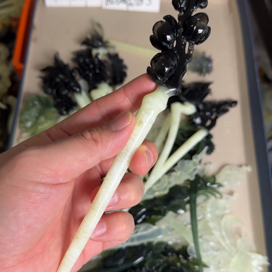 岫玉发饰未镶嵌明君玉簪就是好看
