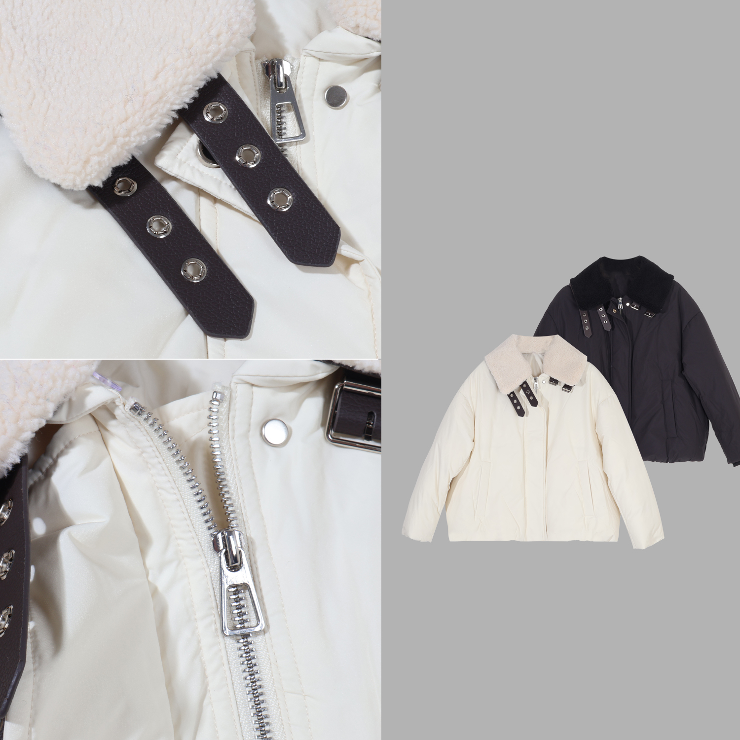 凯特丝蓓3664#【维维】显瘦拼接冬季领扣保暖外套羽绒服