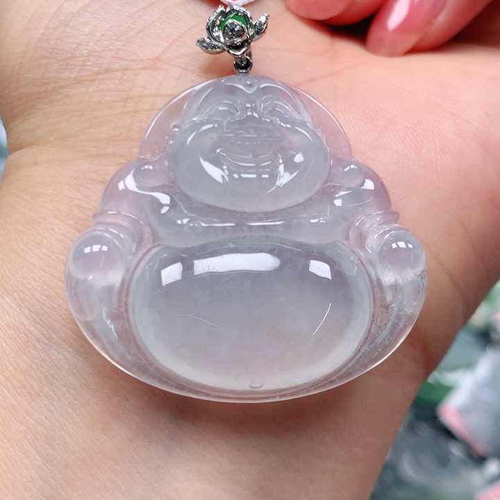 翡翠颈饰18K金镶嵌天然翡翠