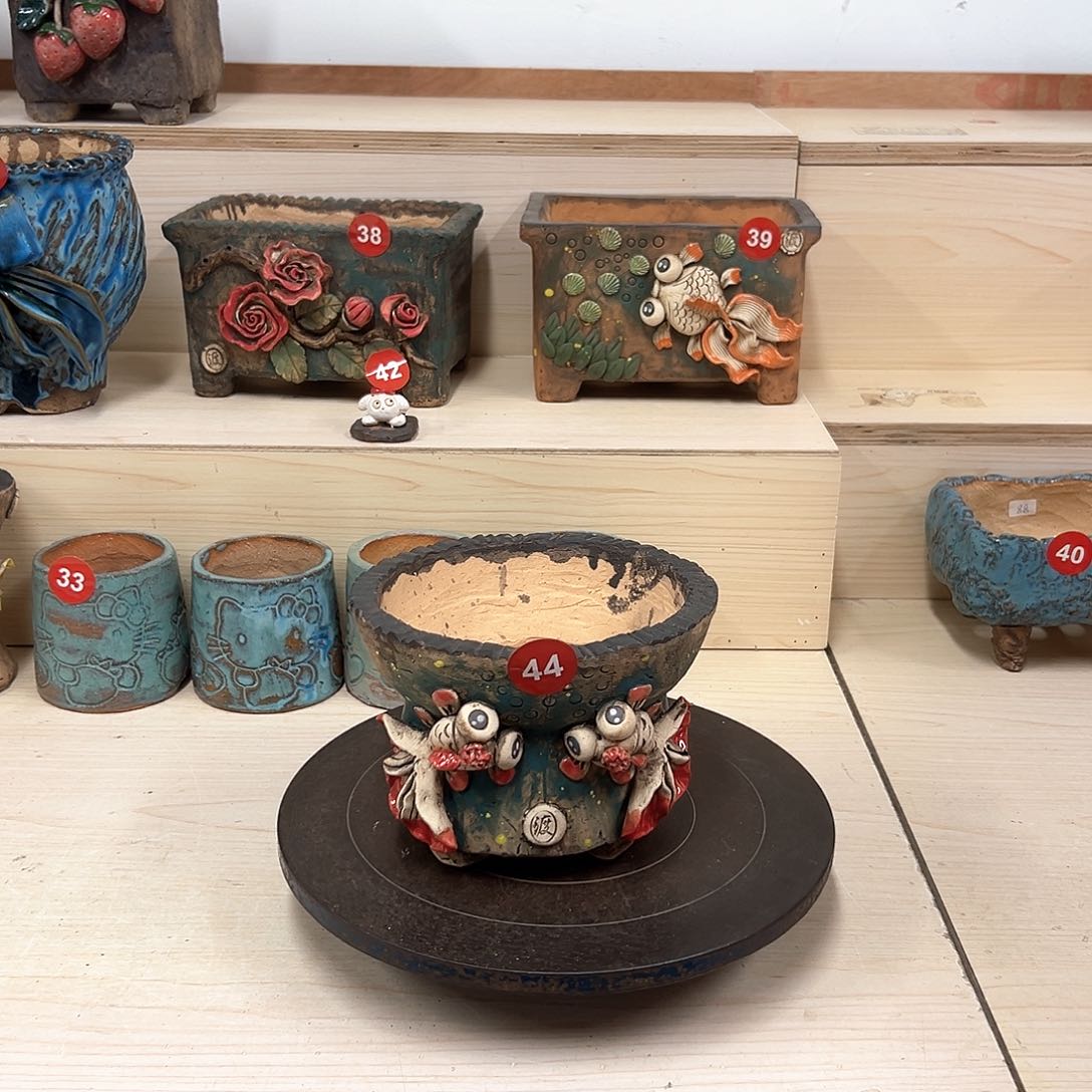 紫砂花盆44号内口14.5外高12