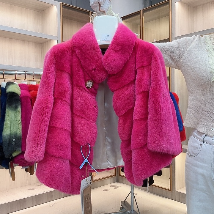 粉色立领貂皮yh0540