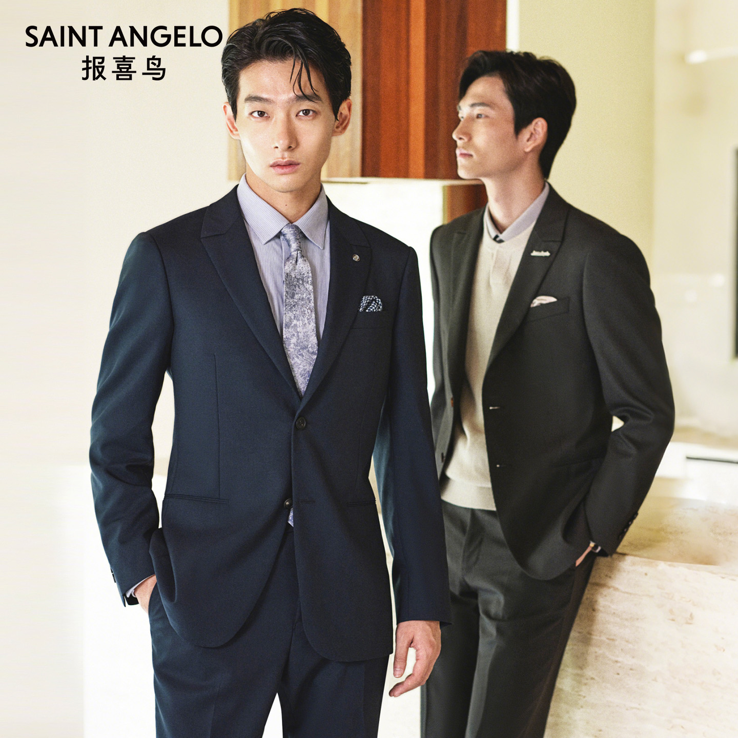 【VBC进口总裁西装】报喜鸟2025冬季100%羊毛男士商务正装西服套西