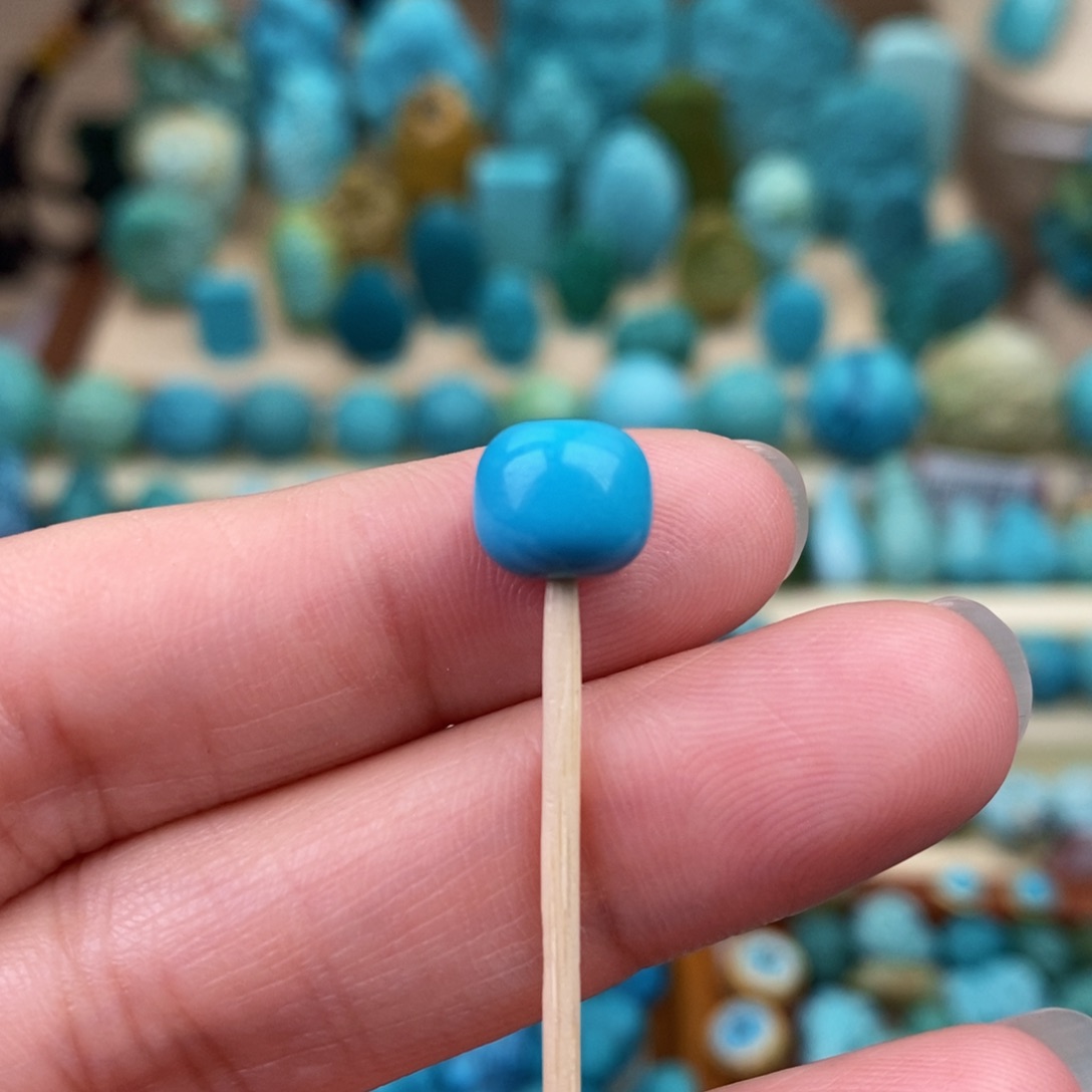 绿松石珠宝奇石未镶嵌8.5mm