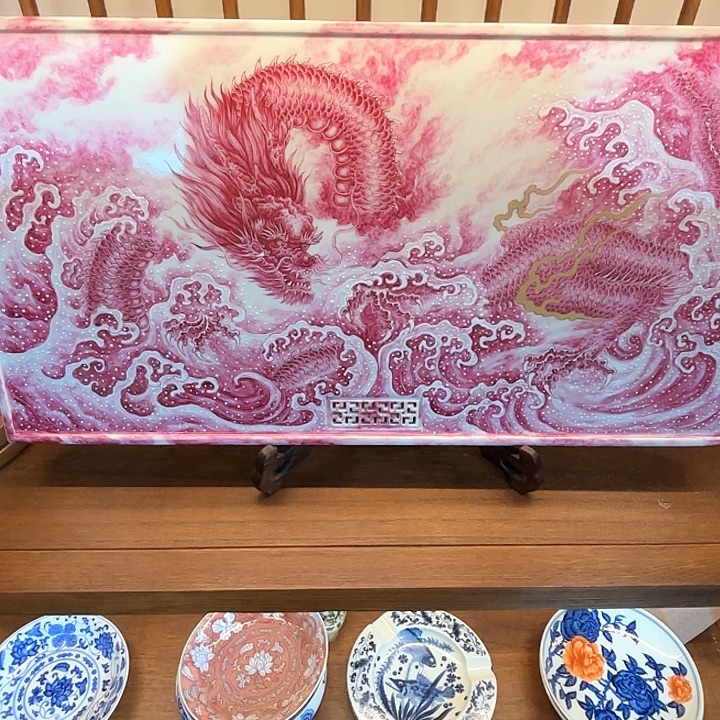 1***1釉上宝石红炮台手绘