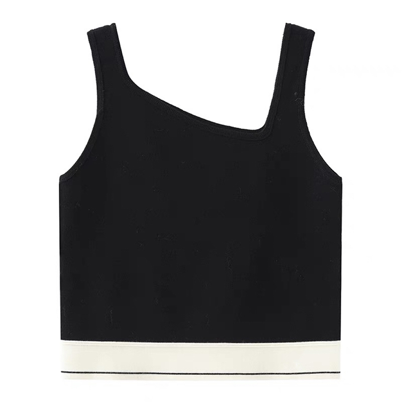 【木绿色】2914高品质新款撞色无袖背心