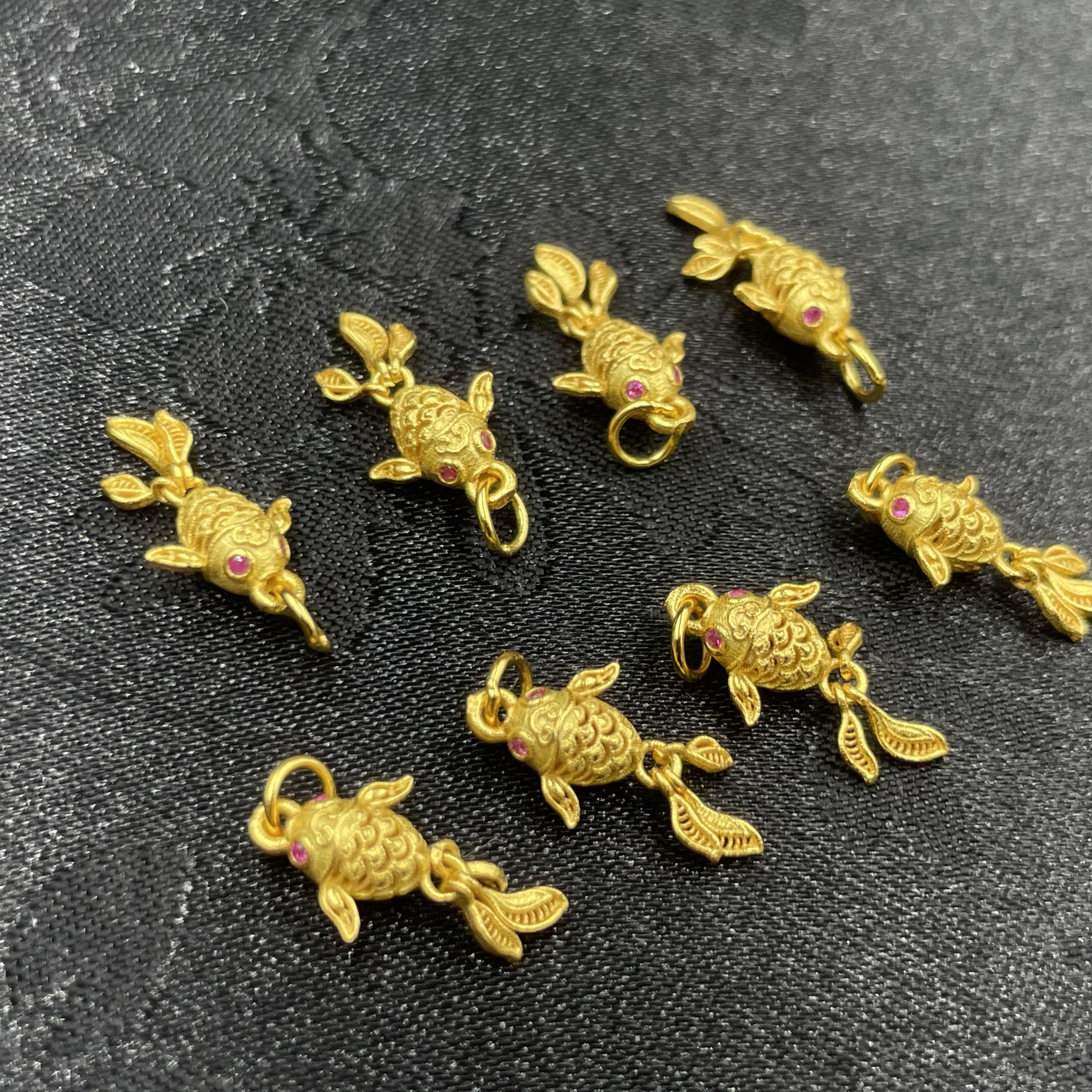 925银银制品 「戴琴珠宝」DQ2372-银金鱼提溜配件（多样性发其一）