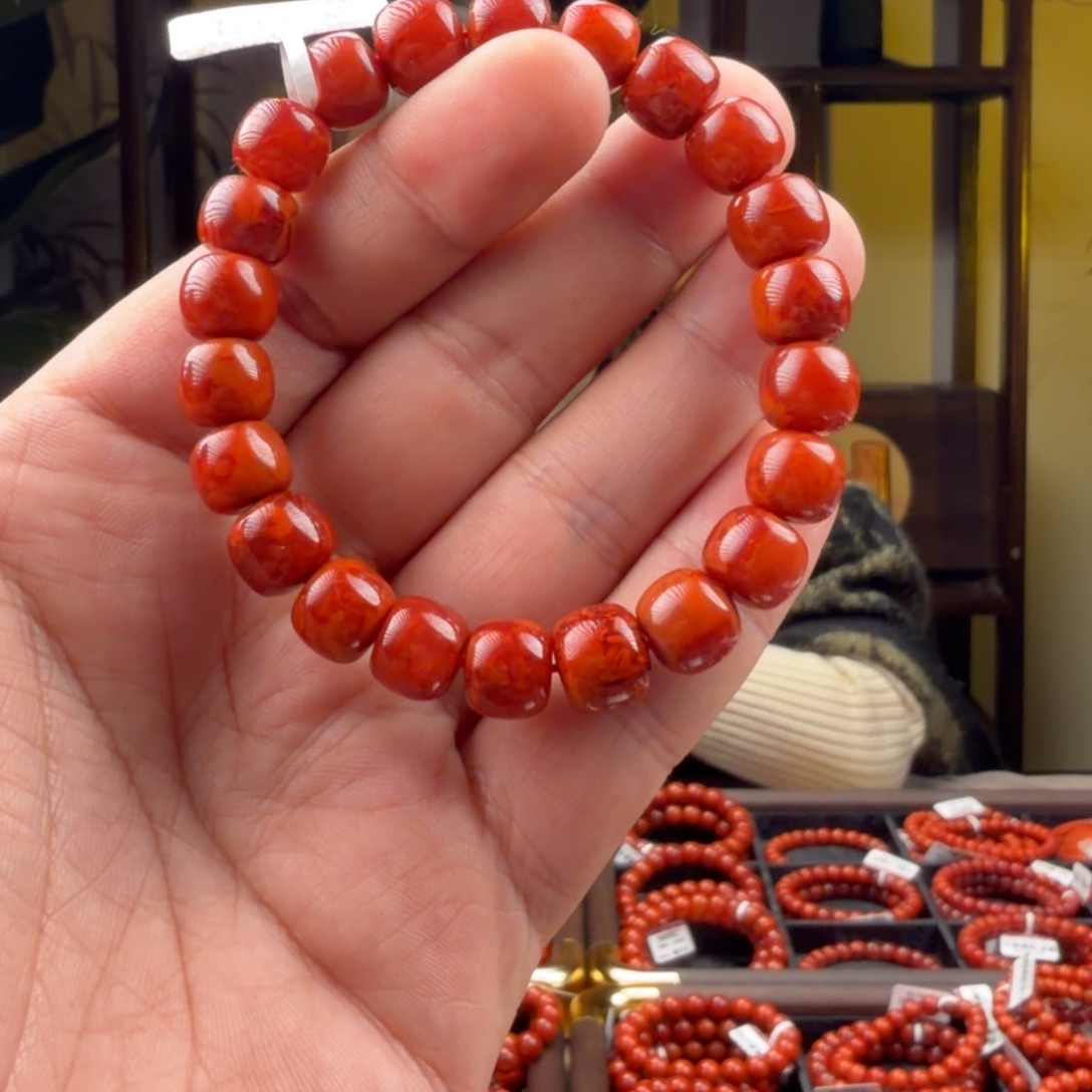 南红玛瑙未镶嵌手链