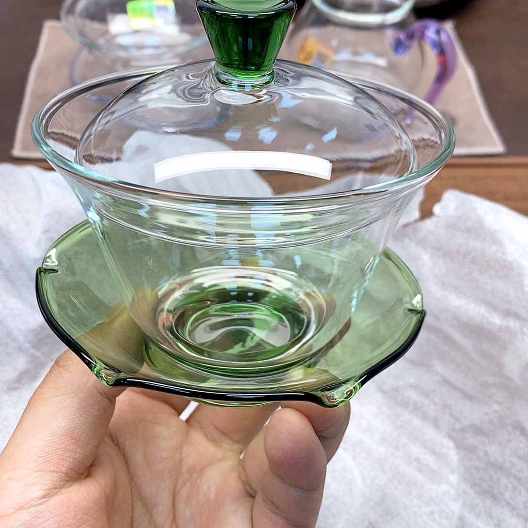 禾器/荷叶盖碗/湖绿 孤品不退不换