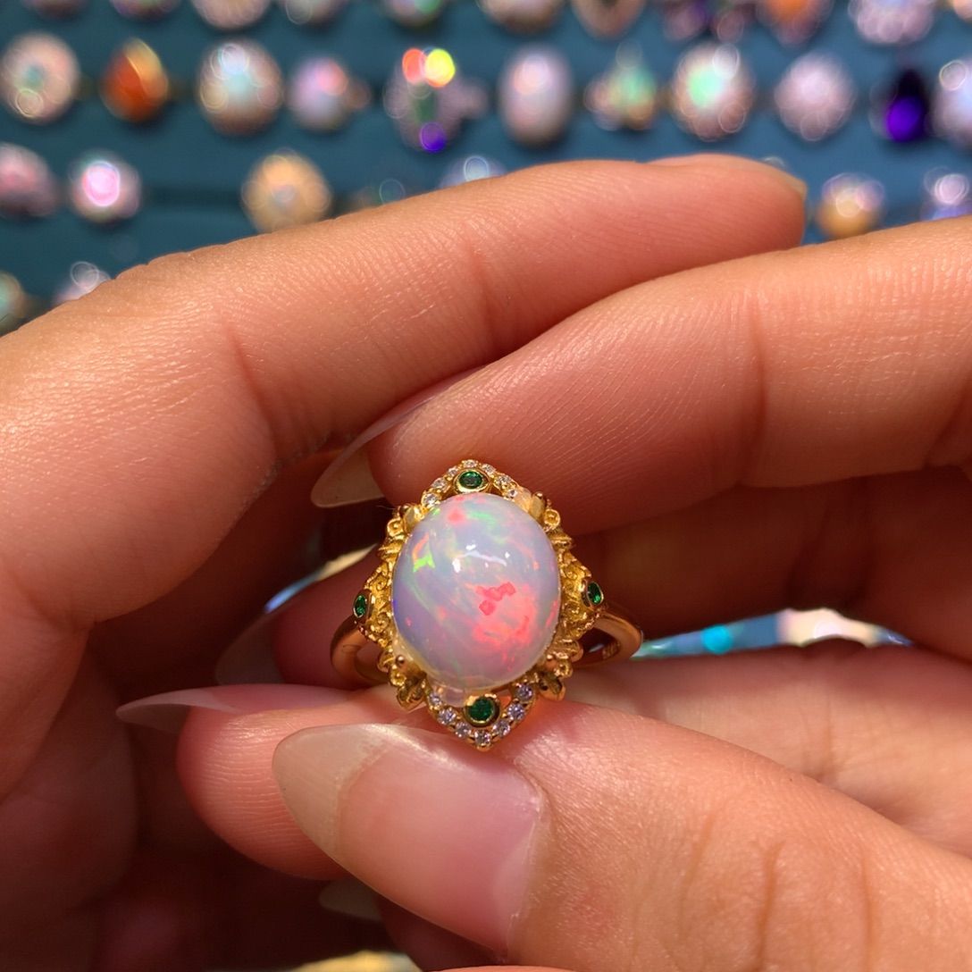 银S925镶嵌欧泊戒指款