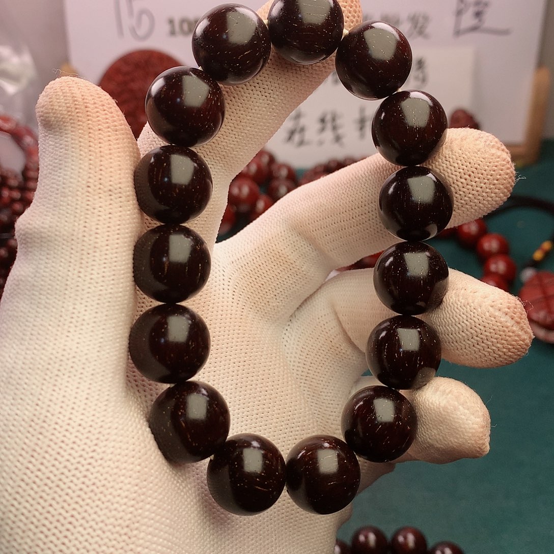 蜘***了檀香紫檀（小叶紫檀）手串/手链15爆星