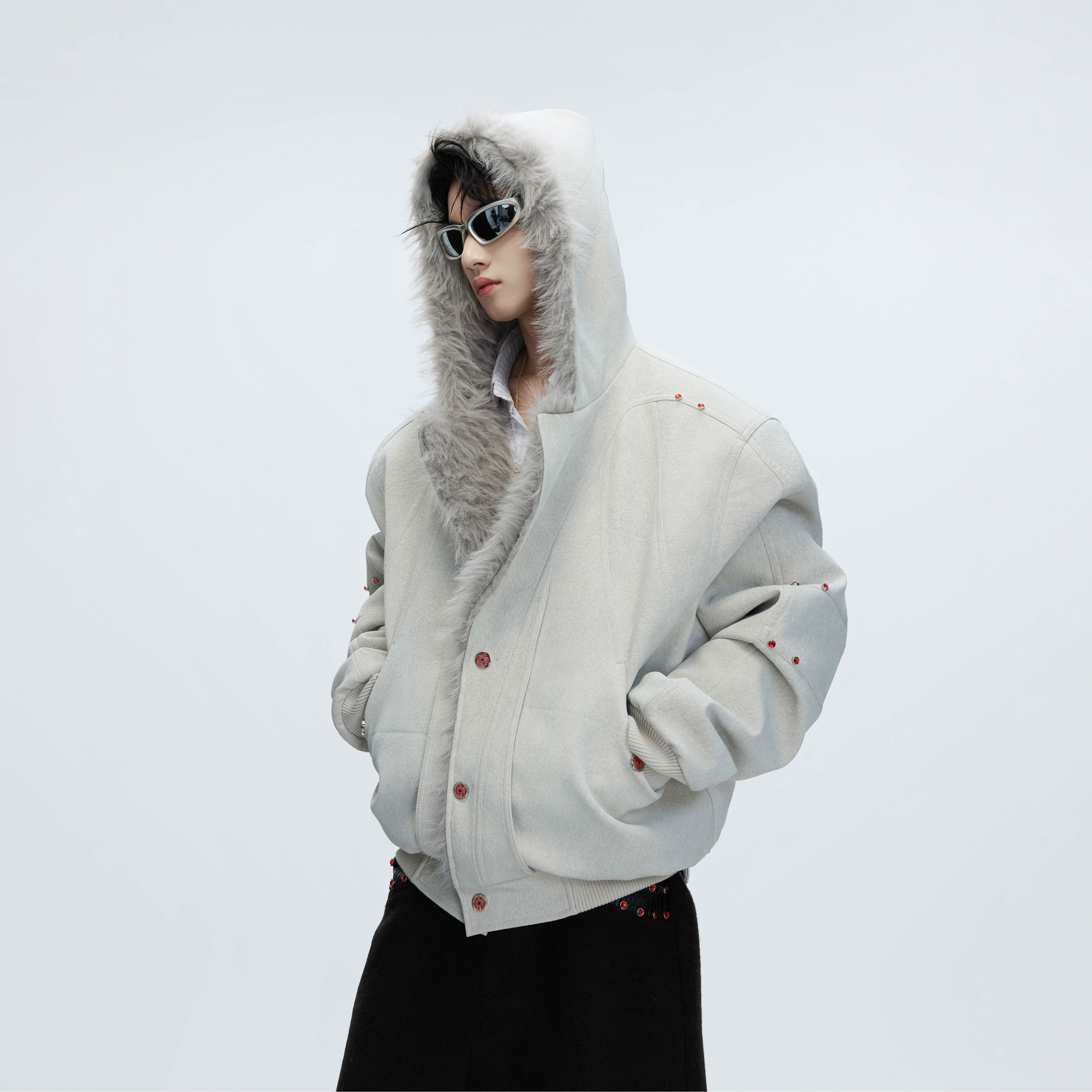 ArguECulturE浅境雪貂*一件过冬1800G狼毛座山雕棉服加厚外套